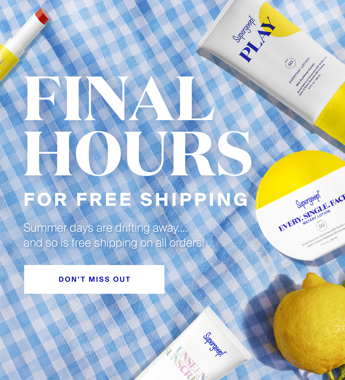 Final Hours for Free Shipping