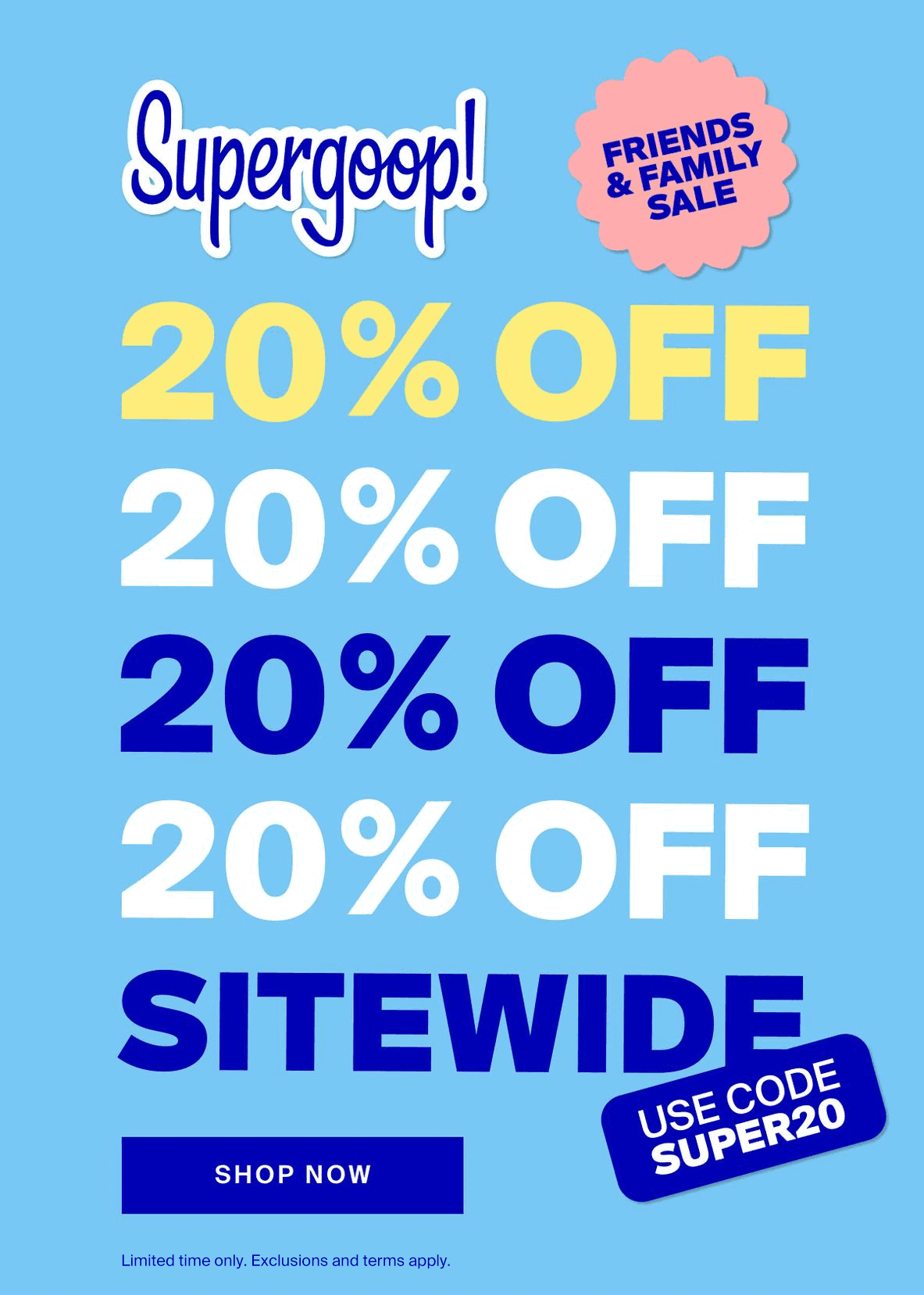 Shop all sunscreen 20% off