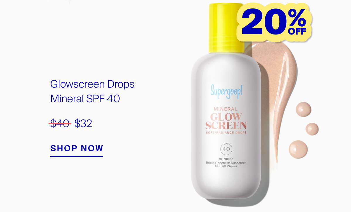 Shop Glowscreen Drops Mineral SPF 40 on sale