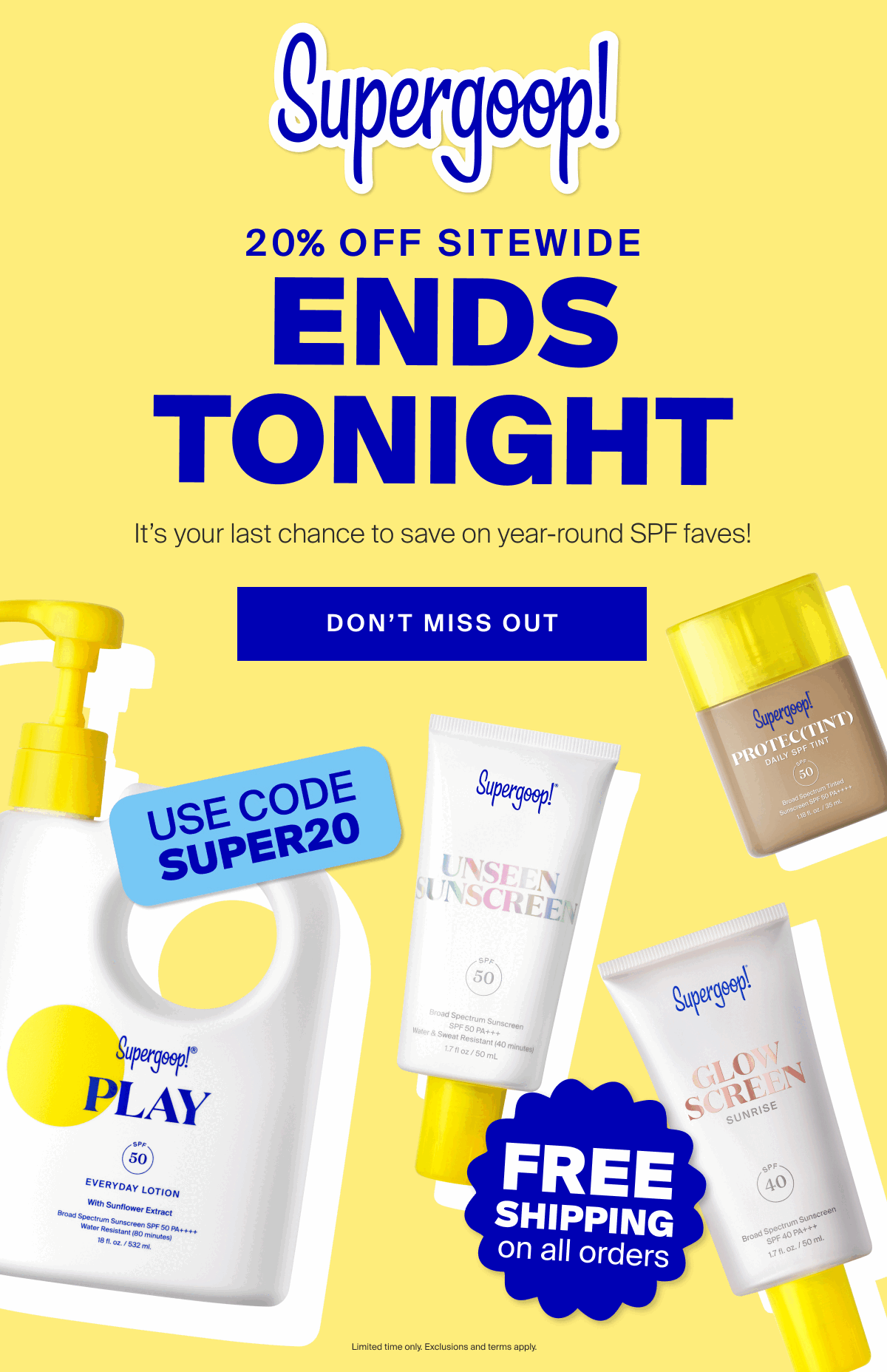 Shop all sunscreen 20% off