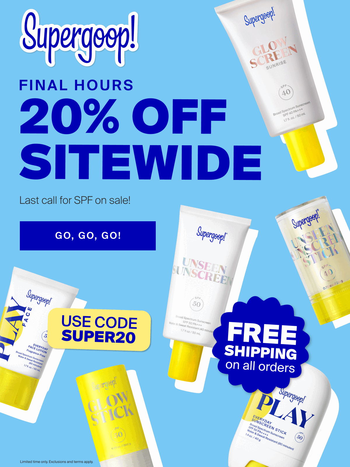 Our Only Sale of the Season ends tonight. Shop today to get 20% off sitewide.