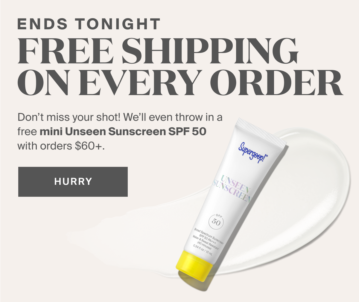 Free Shipping Ends Tonight