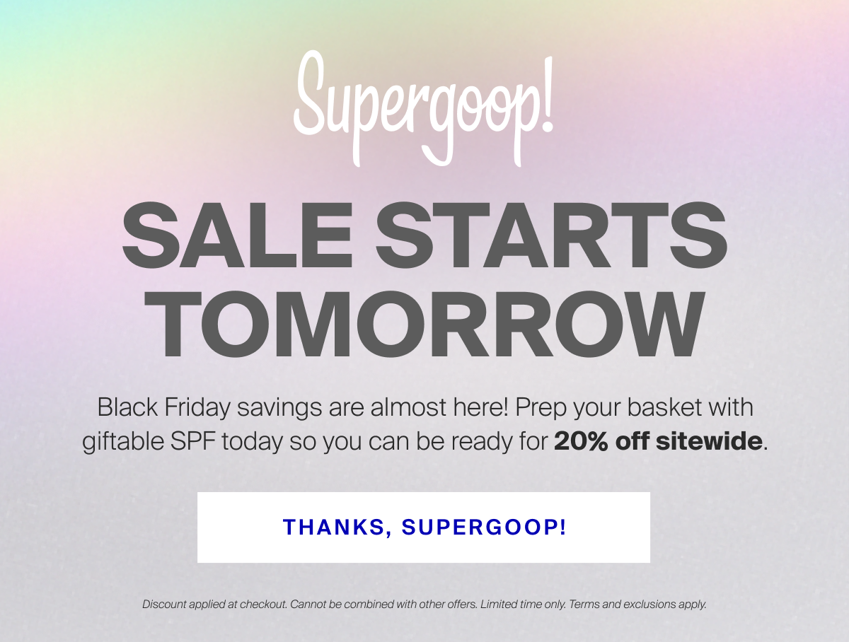 20% Off Sitewide Starts Tomorrow!
