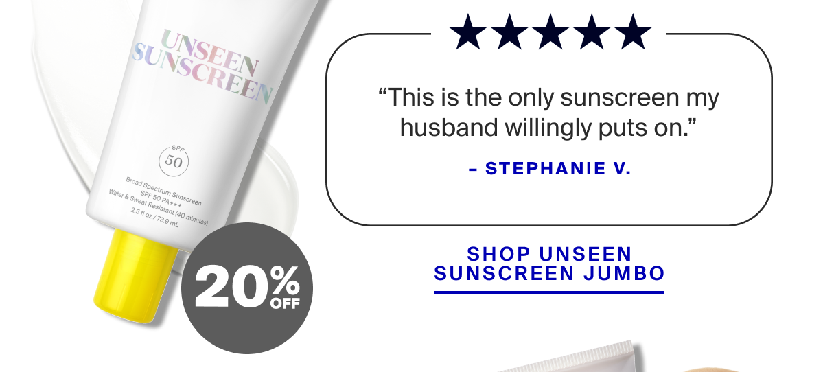 Shop Unseen Sunscreen Jumbo SPF 50