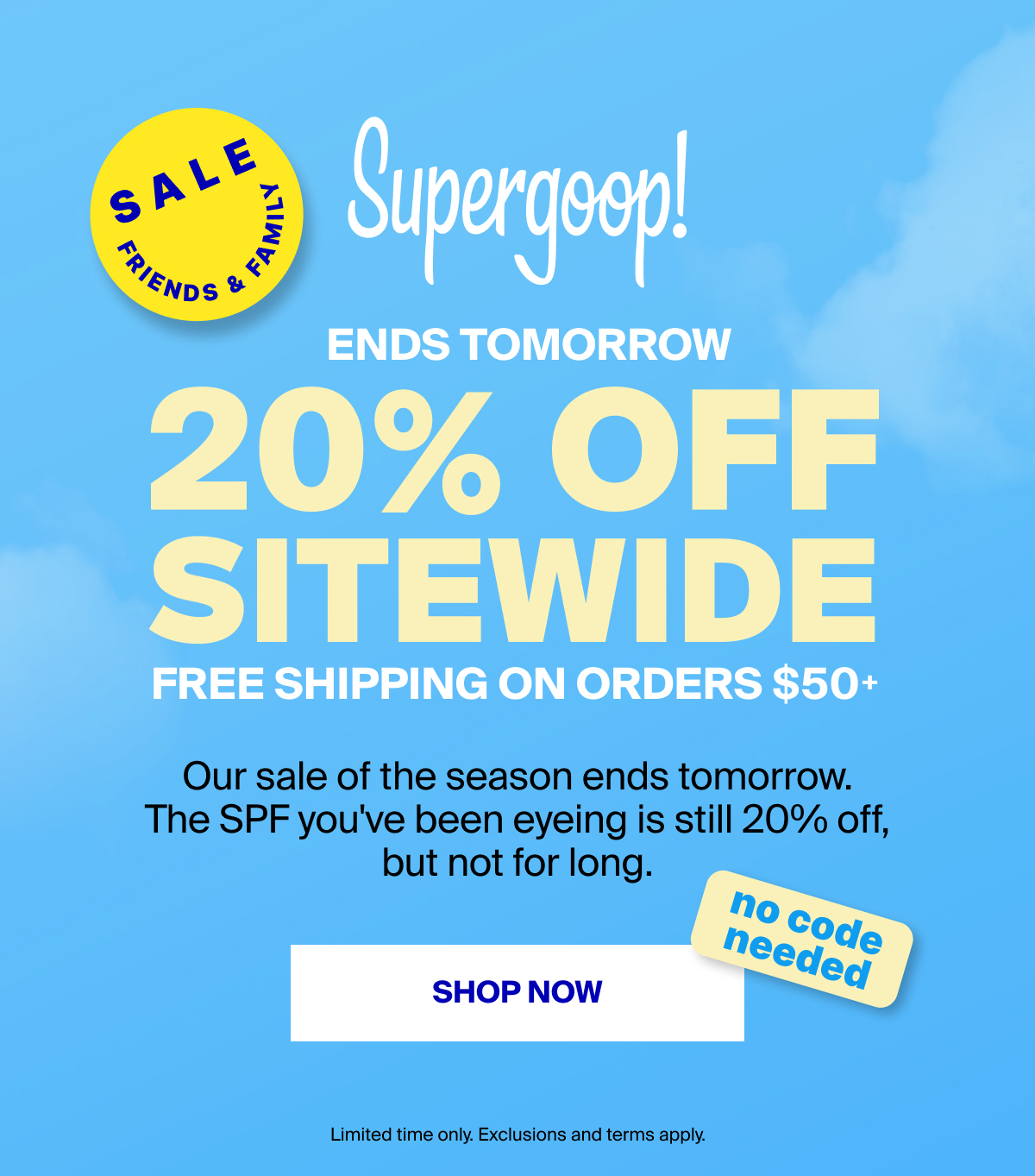 20% Off Sitewide Ends Tomorrow