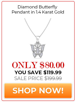 Diamond Butterfly Pendant in 1.4 Karat Gold
