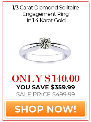 1/3 Carat Diamond Solitaire Engagement Ring in 1.4 Karat Gold