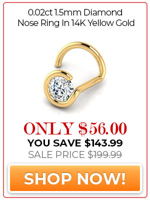 0.02ct 1.5mm Diamond Nose Ring In 14K Yellow Gold