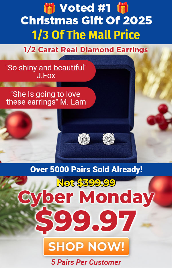 1/2 Carat Lab-Grown Real Diamond Earrings