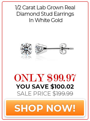 1/2 Carat Lab-Grown Diamond Stud Earrings In White Gold