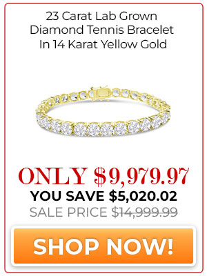 23 Carat Lab Grown Diamond Tennis Bracelet In 14 Karat Yellow Gold