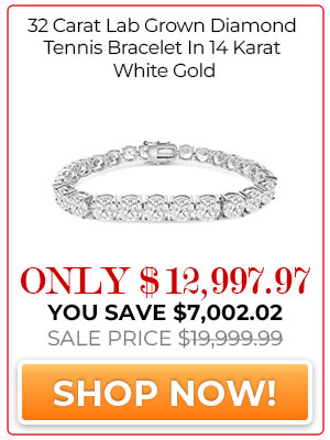 32 Carat Lab Grown Diamond Tennis Bracelet In 14 Karat White Gold