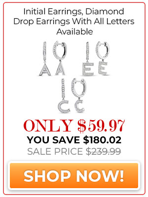 Initial Earrings, Diamond Drop Earrings With All Letters Available