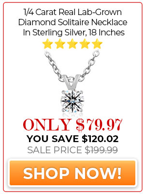 1/4 Carat Real Lab-Grown Diamond Solitaire Necklace In Sterling Silver, 18 Inches