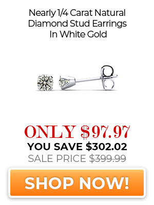 Nearly 1/4ct Natural Diamond Stud Earrings White Gold
