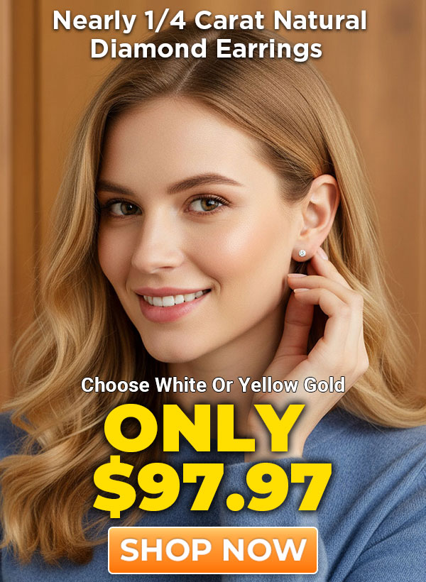Nearly 1/4 Carat Diamond Earrings In GOLD