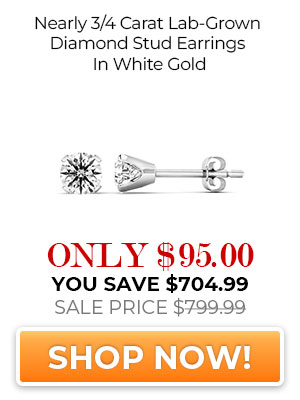 Nearly 3/4 Carat Lab-Grown Diamond Stud Earrings In White Gold
