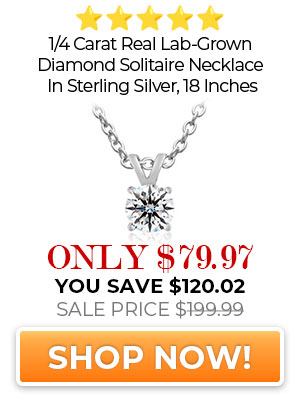 1/4 Carat Real Lab-Grown Diamond Solitaire Necklace In Sterling Silver, 18 Inches