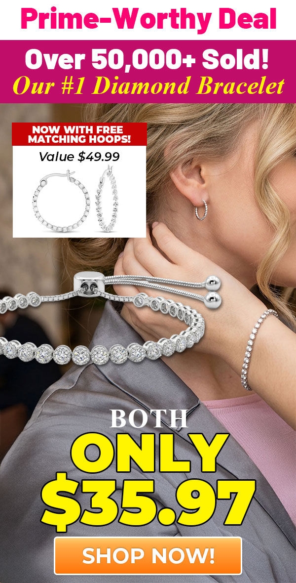 Our #1 Diamond Bracelet, Now With FREE Diamond Hoops!
