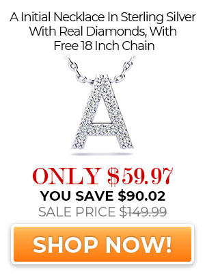 A Initial Necklace In Sterling Silver With Real Diamonds, With Free 18 Inch Chain