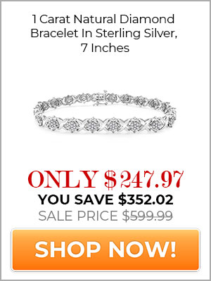 1 Carat Natural Natural Diamond Bracelet In Sterling Silver, 7 Inches