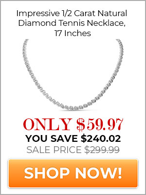 Impressive 1/2 Carat Natural Diamond Tennis Necklace, 17 Inches