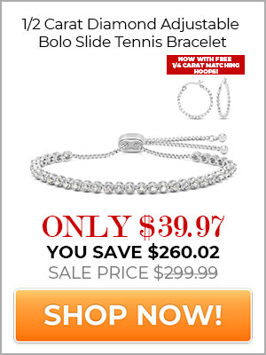1/2 Carat Diamond Adjustable Bolo Slide Tennis Bracelet