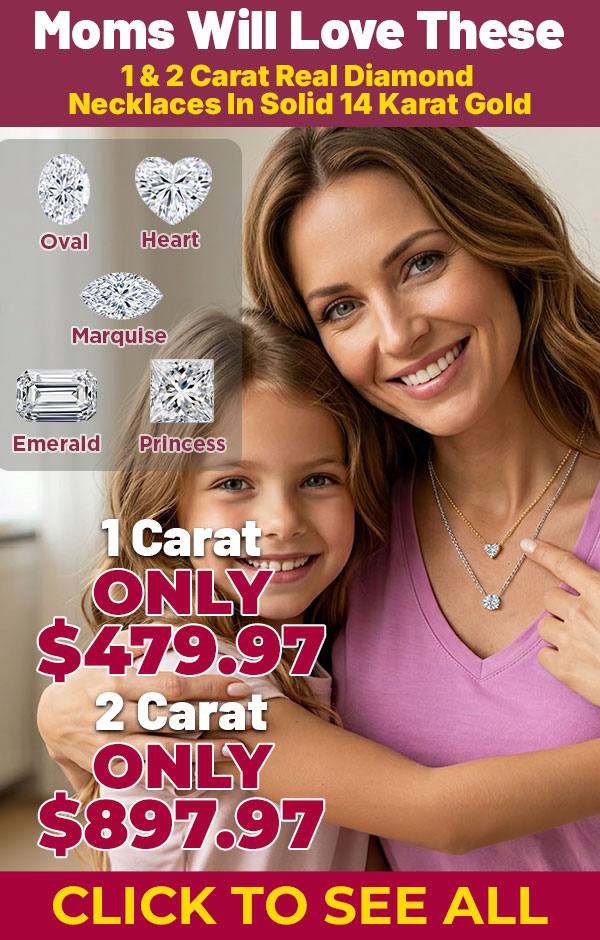 1 & 2 Carat Real Lab-Grown Diamond Necklaces