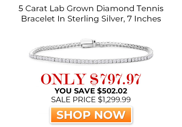 5 Carat Lab Grown Diamond Tennis Bracelet In Sterling Silver, 7 Inches