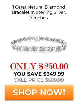 1 Carat Natural Diamond Bracelet In Sterling Silver, 7 Inches