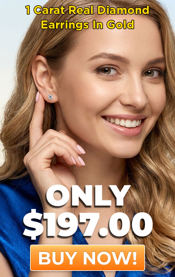 1 Carat Real Lab-Grown Diamond Earrings In Gold