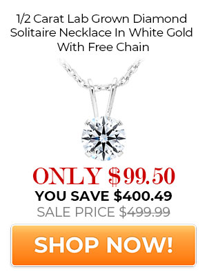 1/2 Carat Real Diamond Necklace In 14K White Gold. Amazing Clarity. First Time Offer! Lowest Price Anywhere