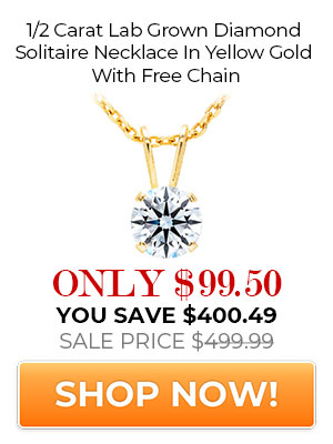 1/2 Carat Real Diamond Necklace In 14K Yellow Gold. Amazing Clarity. First Time Offer! Lowest Price Anywhere