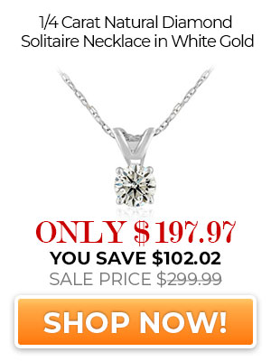 1/4 Carat Natural Diamond Necklace In White Gold