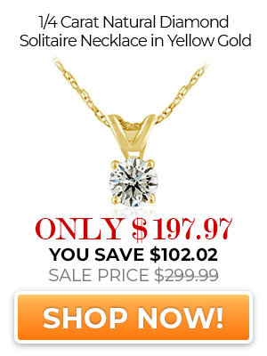 1/4 Carat Natural Diamond Necklace In Yellow Gold