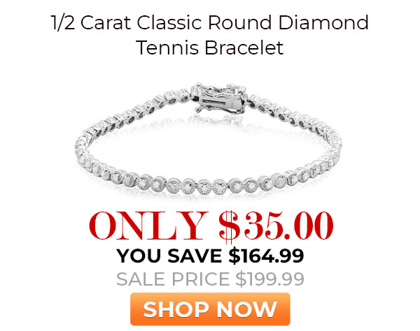 1/2 Carat Classic Round Diamond Tennis Bracelet