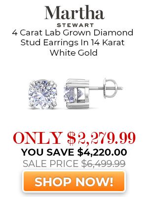 4 Carat Lab Grown Diamond Stud Earrings In 14 Karat White Gold
