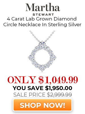 4 Carat Lab Grown Diamond Circle Necklace In Sterling Silver