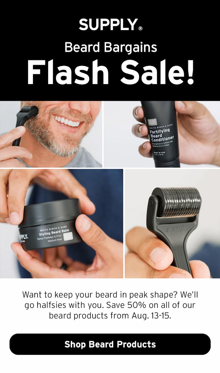beard bargains. Flash sale. Shop beard products. 