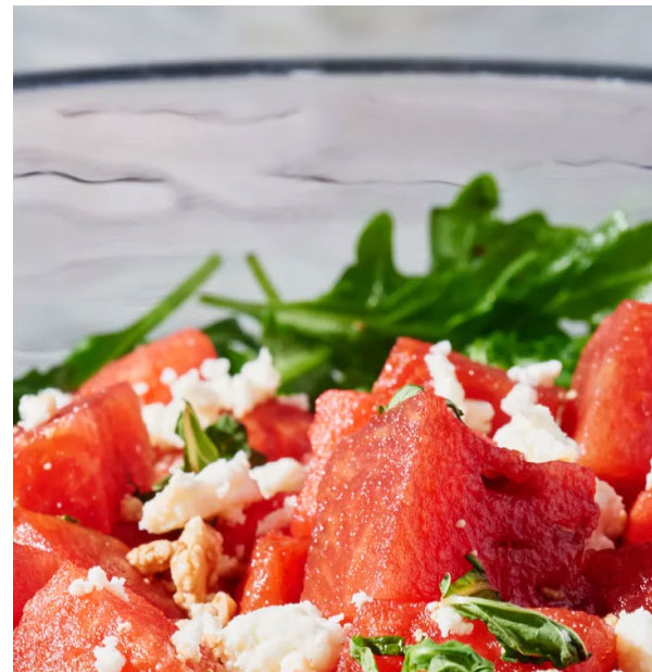 Watermelon Salad with Feta and Fresh Mint 