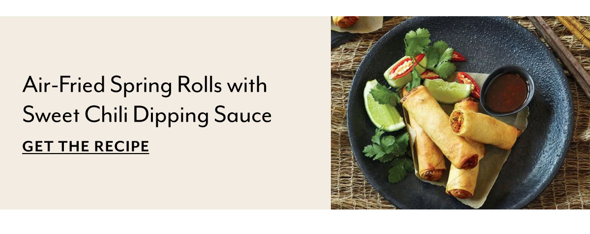Air-Fried Spring Rolls with Sweet Chili Dipping Sauce