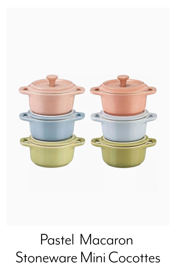 Staub Pastel Macaron Stoneware Mini Cocottes, Set of 6