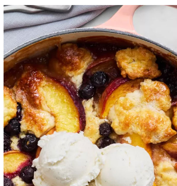 Vanilla Peach-Blueberry Cobbler