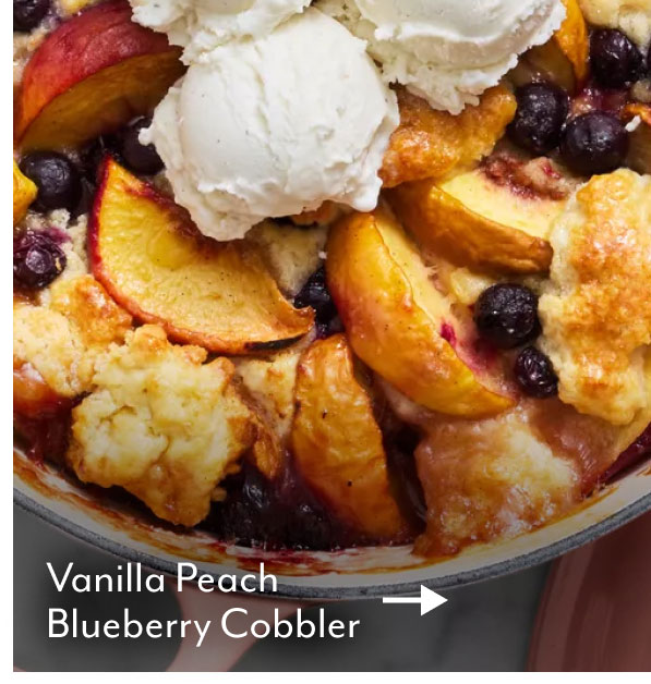 Vanilla Peach-Blueberry Cobbler