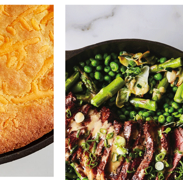 One-Skillet Steak and Spring Veg with Spicy Mustard from Bon Appétit