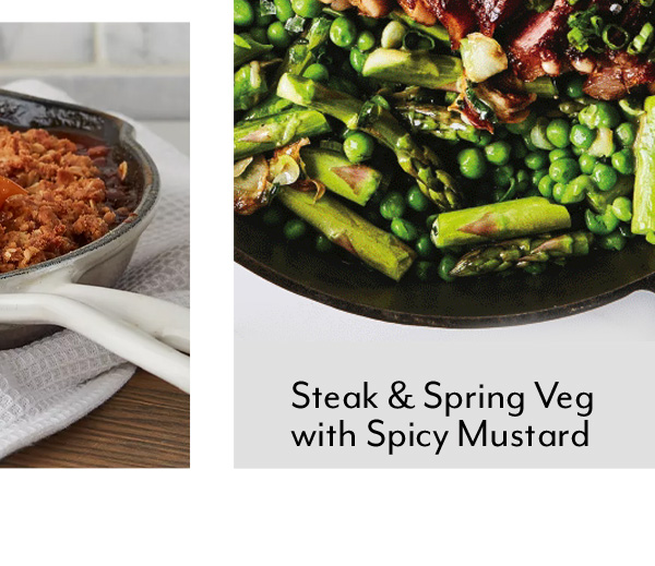 One-Skillet Steak and Spring Veg with Spicy Mustard from Bon Appétit