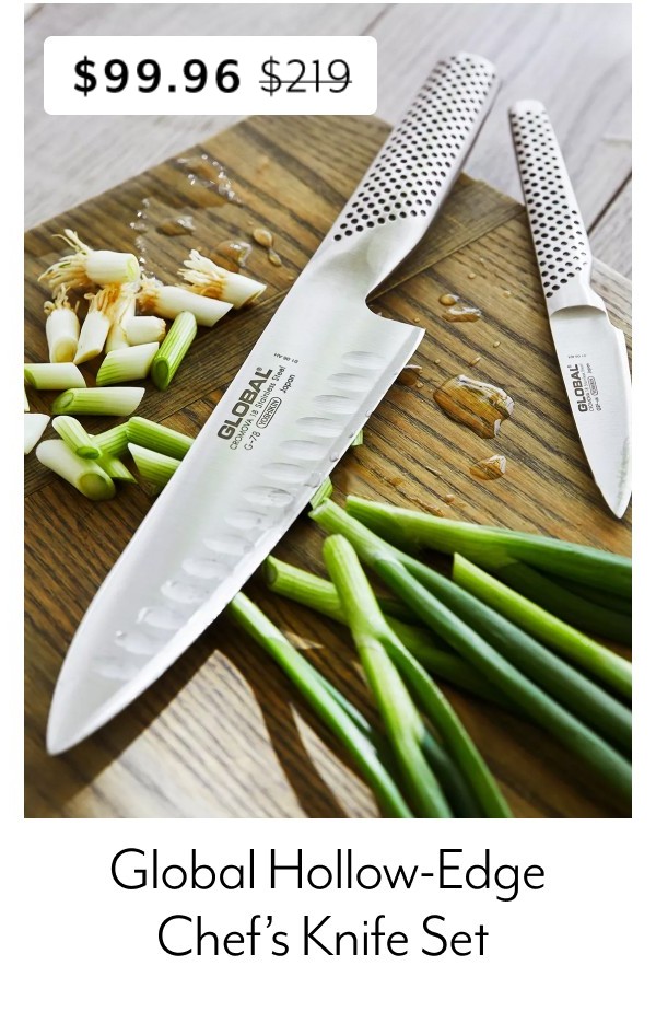 Global Hollow Edge Chef Knife Set