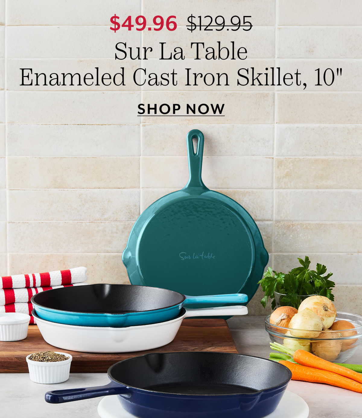 Sur La Table Enameled Cast Iron Skillet