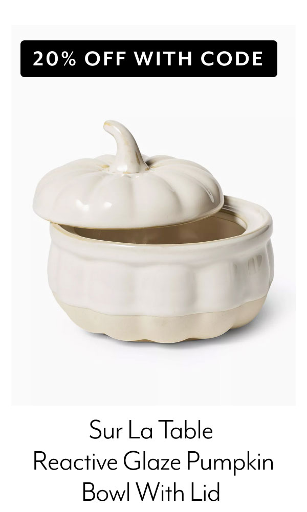 Sur La Table Reactive Glaze Pumpkin Bowl with Lid