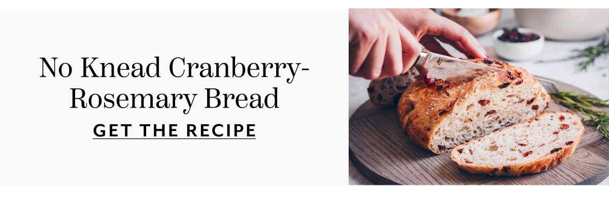 No Knead Cranberry-Rosemary Bread